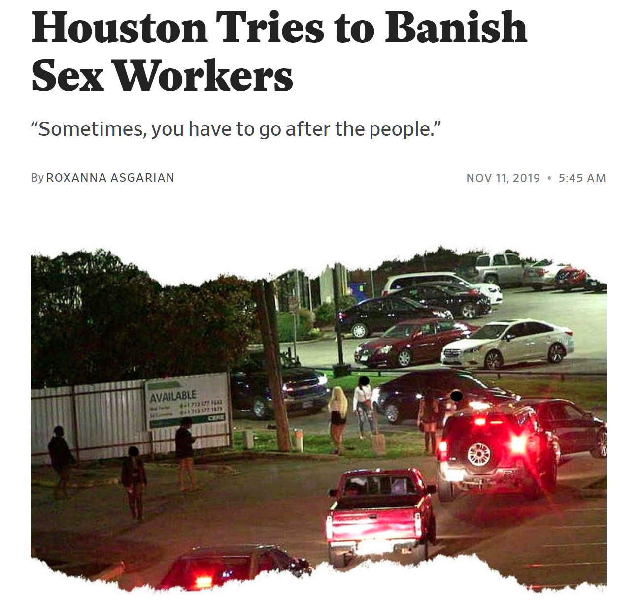 Houston Tries to Banish Sex Workers - The Nigam Law Firm